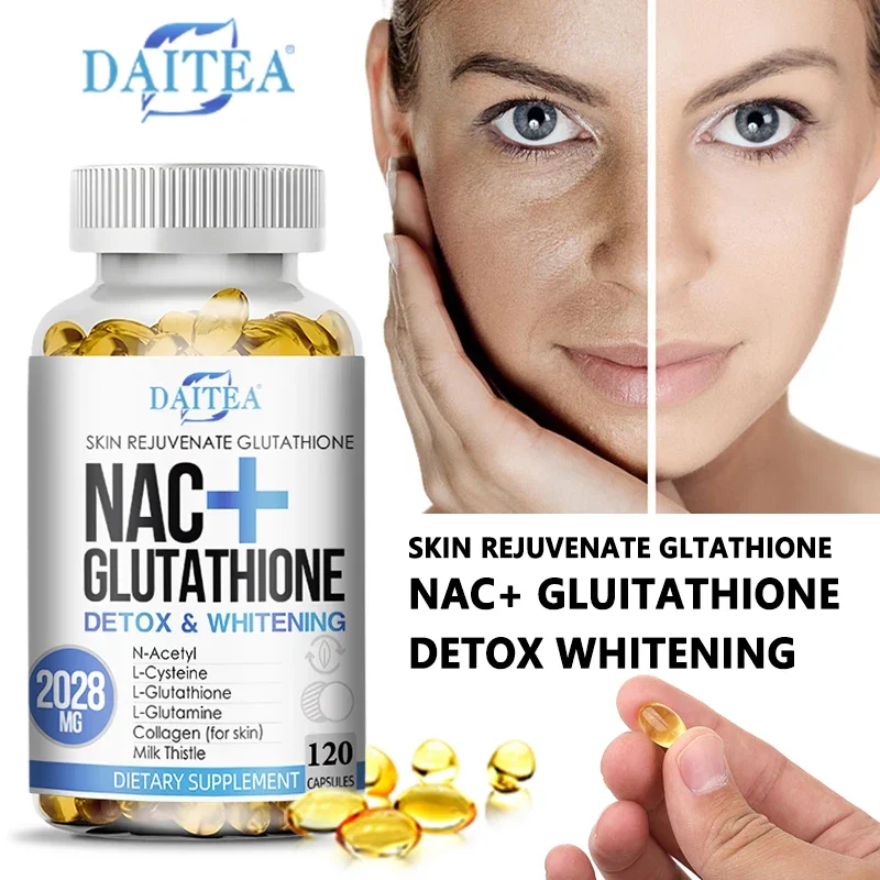 Daitea NAC Supplement - Milk Thistle Glutathione Collagen Capsules - Skin Health & Vitality, Detoxification, Immune Support