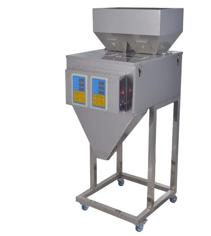 

Double head 500g large capacity granule tea powder rice grains flour nuts peanuts beans filling automatic packing machine