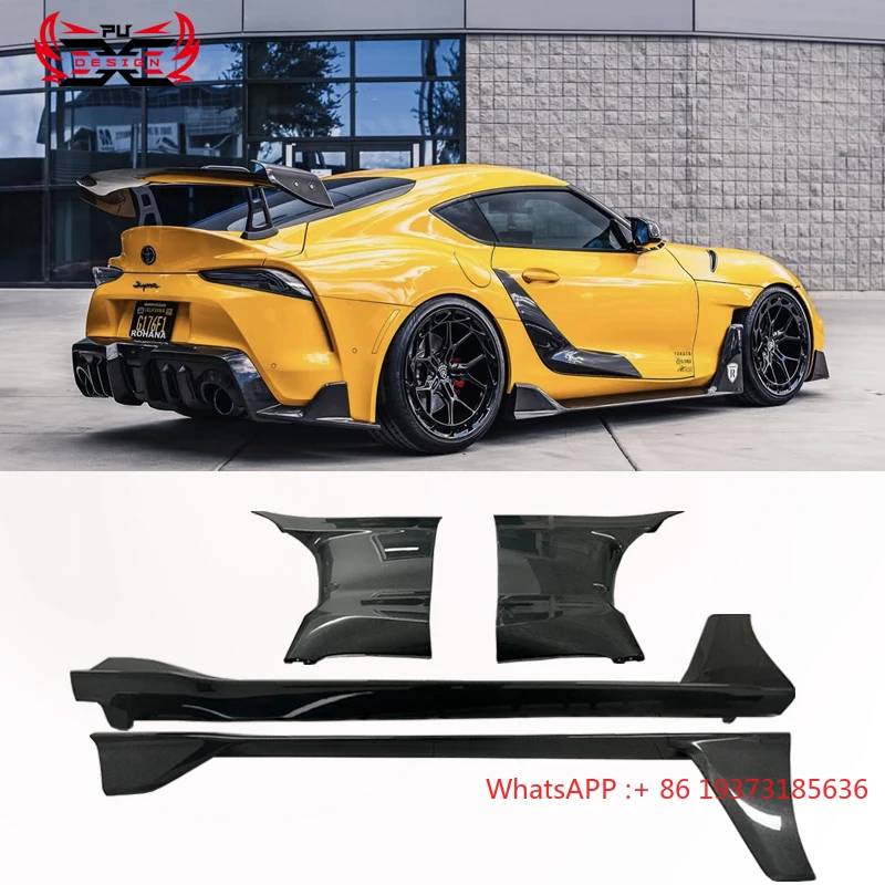 AD Style Dry Carbon Fiber Side Bumper Side Skirt Splitter Fender for Toyota Supra A90 A91 Mk5  Body Kits