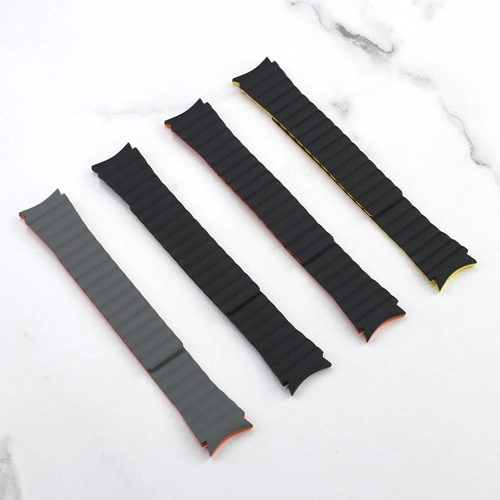 No Gaps 20mm Strap for Samsung Galaxy Watch7 6 5 4 44mm 40mm Silicone Band Watch4/6 Classic 42/46mm 43/47mm Magnetic Bracelet