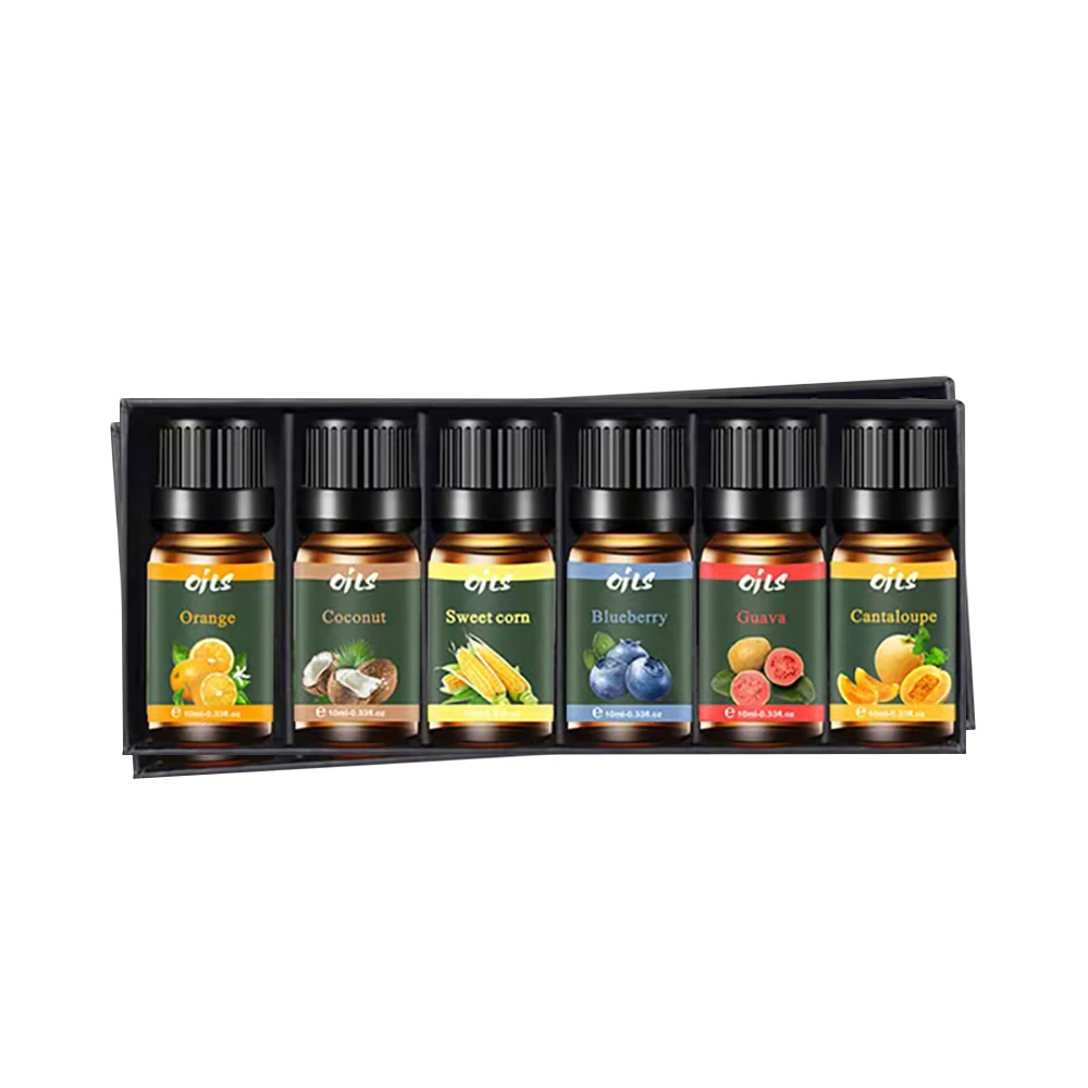 Tropical Fruit & Creamy Coconut Essential Oil 6-Pack - Long-Lasting Natural Diffuser Blends for Year-Round Aroma Therapy (Includ