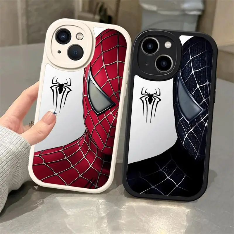 Marvel Sipider Man Phone Case for iPhone 15 13 Pro XR 14ProMax 15 Plus SE 12 Mini 8 7 XS Max 11 Soft Luxury Cover