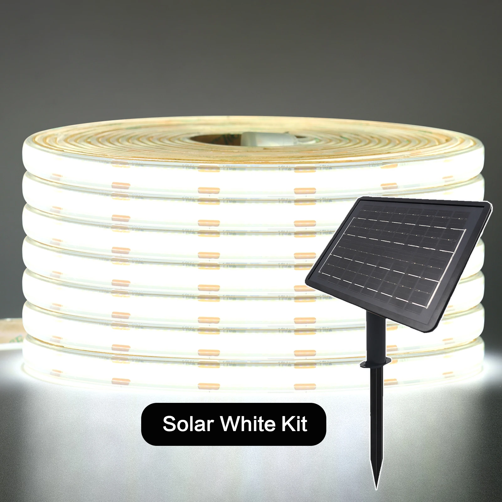 KISUFU DC 24V 480LEDs/m Solar COB LED Streifen Licht Im Freien Wasserdichte Warme Natürliche Weiß Flexible Klebeband RA90 lineare Beleuchtung 4