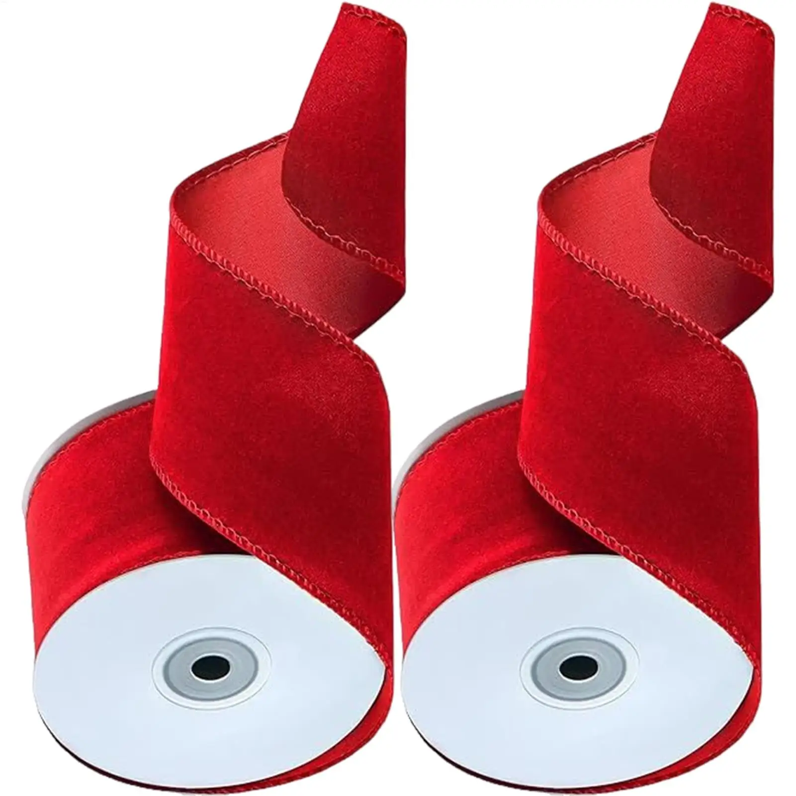 Weihnachtsband mit Kabel, 2 Rollen, 10 Yards, Weihnachtsgirlande, Wickelbänder, Urlaubsdekoration, Besatz, Verpackung, Haarschleife, DIY, Weihnachten