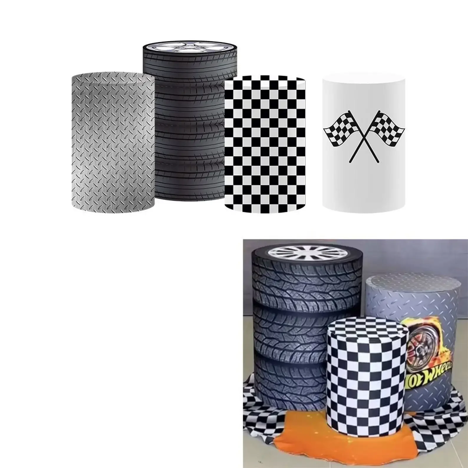 

Мехофонд на заказ фон для цилиндра гоночный автомобиль колеса детский день рождения плинтусы фон пьедестал фон Декор эластичный