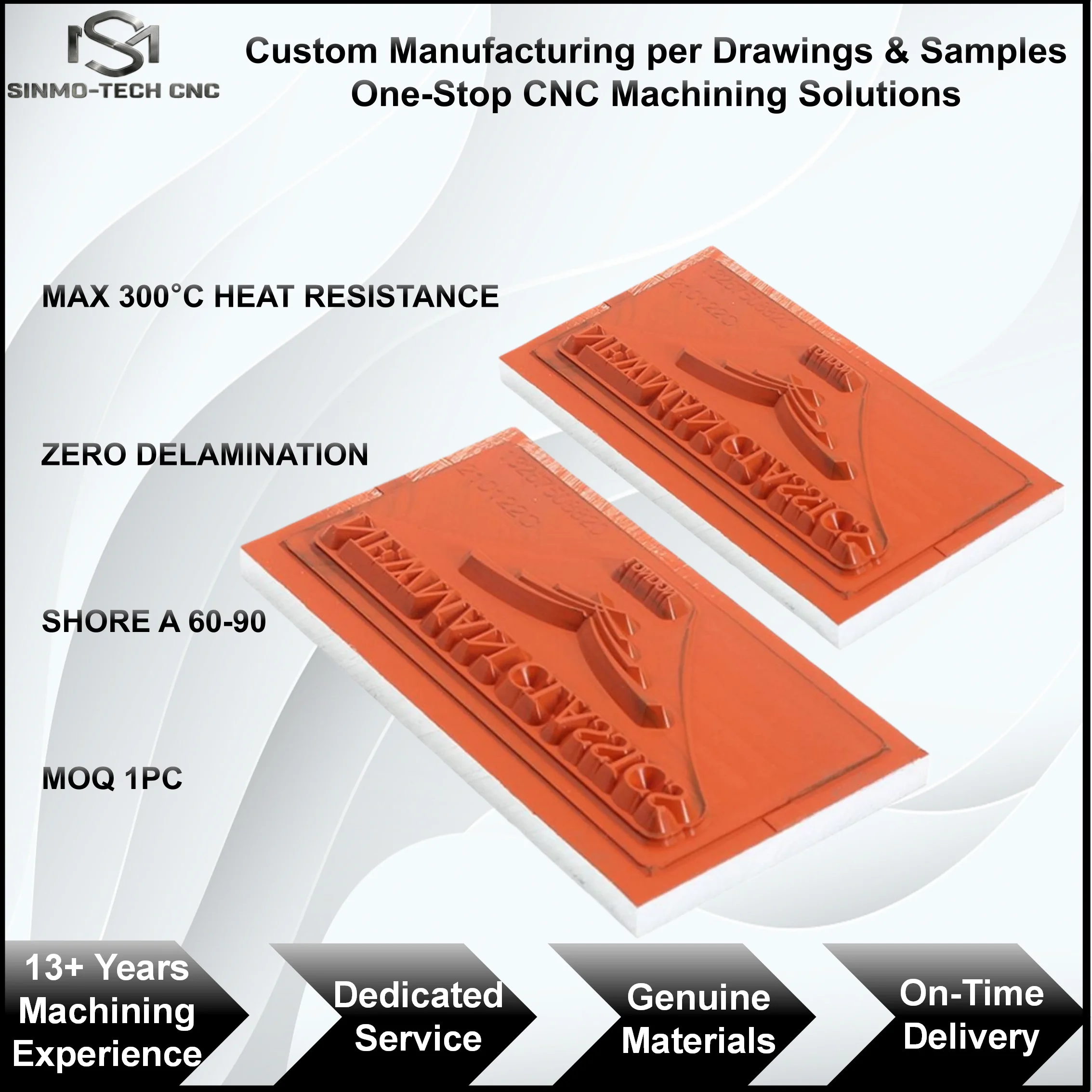 Bespoke Silicone Rubber Hot Stamping Plate, Metal Backed CNC Precision Engraved Heat Transfer Die Mold, MOQ 1pc Custom