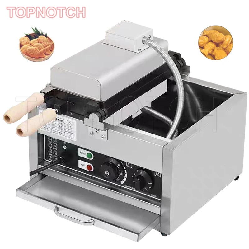 Commercial Fish Type Waffle Machine Electric Nonstick Large Fish Type Waffle Machine Non Stick Japanese Taiyaki Maker Sea Bream