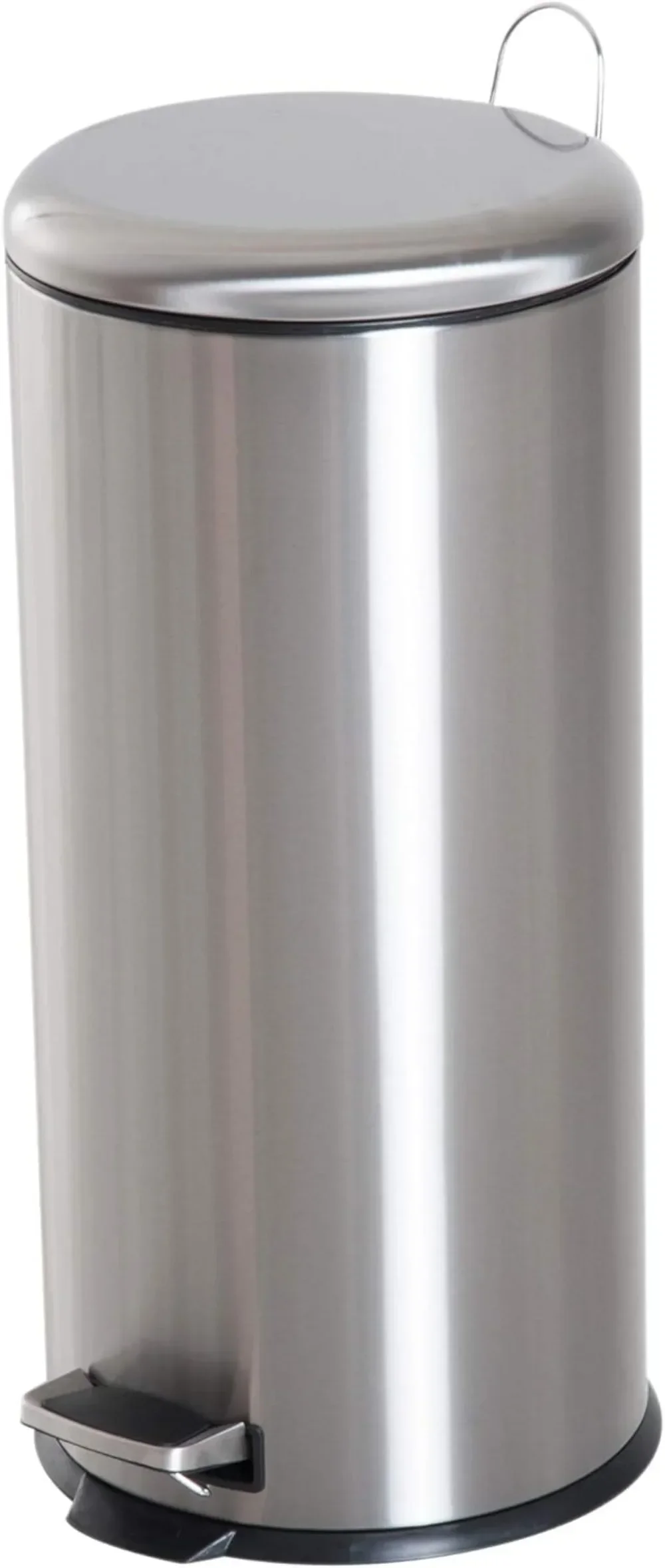 HOMCOM Cubo de Basura con Apertura de Pedal Basurero Automático Cierre Interno Extraíble con Volumen de 30 L Acero Inoxidable Ф29
