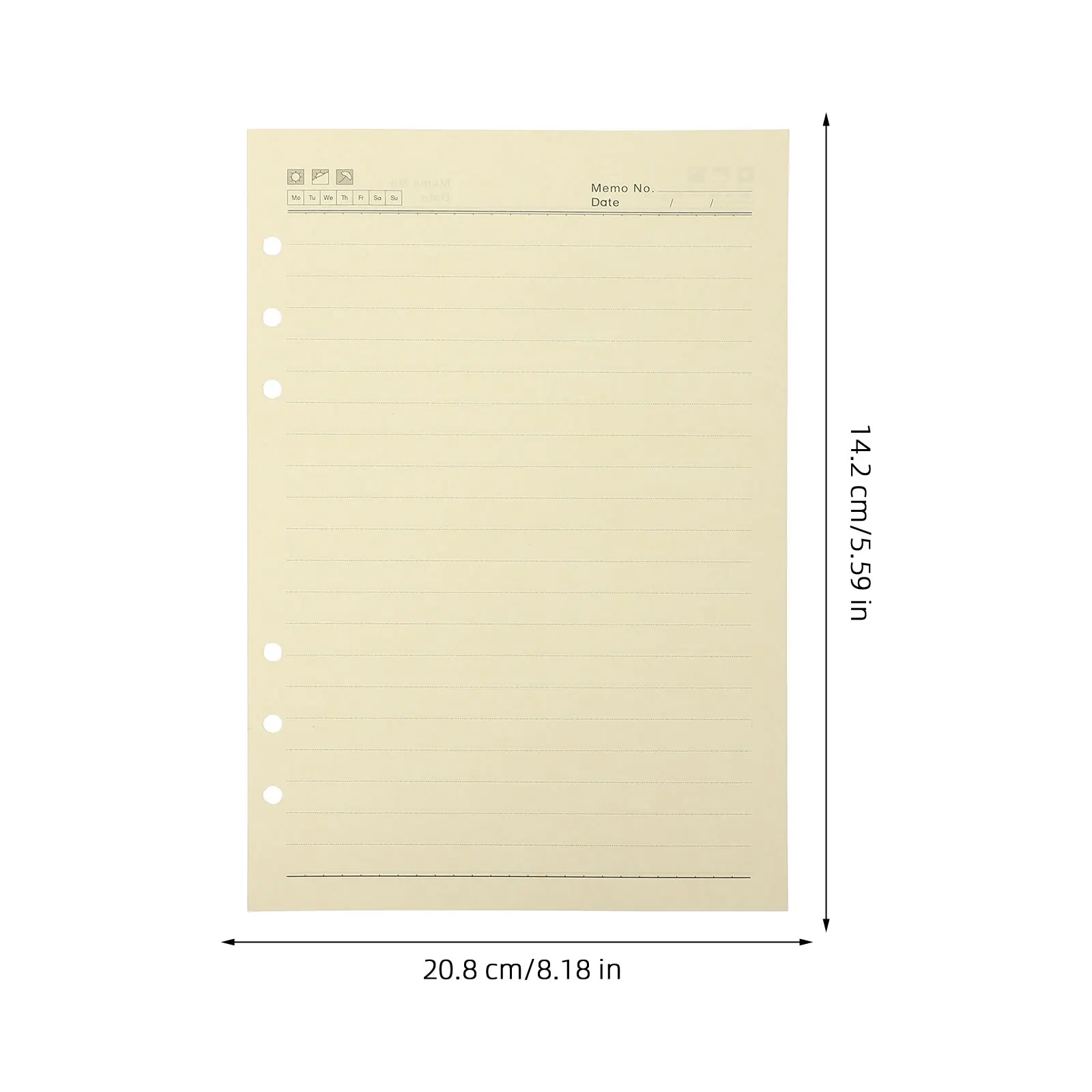 60pcs A5 삽입 리필 용지 8 3x5 5 인치 루스 리프 종이 크림 노트 PlannerBinder 노트 리필 시트