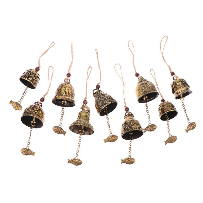 Vintage Carve Wind Chimes Chinese Feng Shui Bell Blessing Good Luck Fortune Hanging Wind Chime Hanging Outdoor Home Decorations