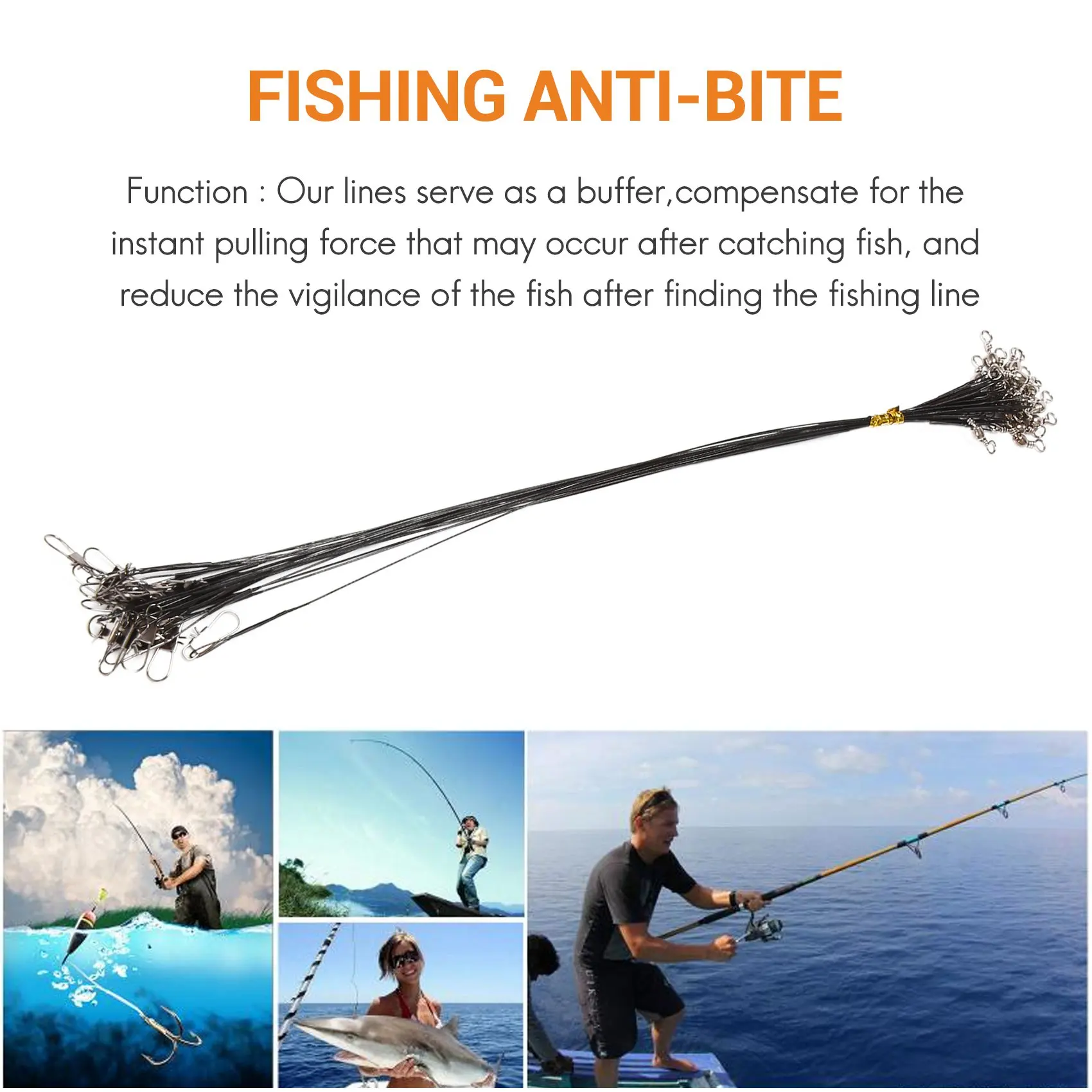 72Pcs Anti-Bite Fishing Wire Trace Leaders Lure Wire Trace Pike Traces Wire 15cm 20cm 25cm Trace Leaders with Snap