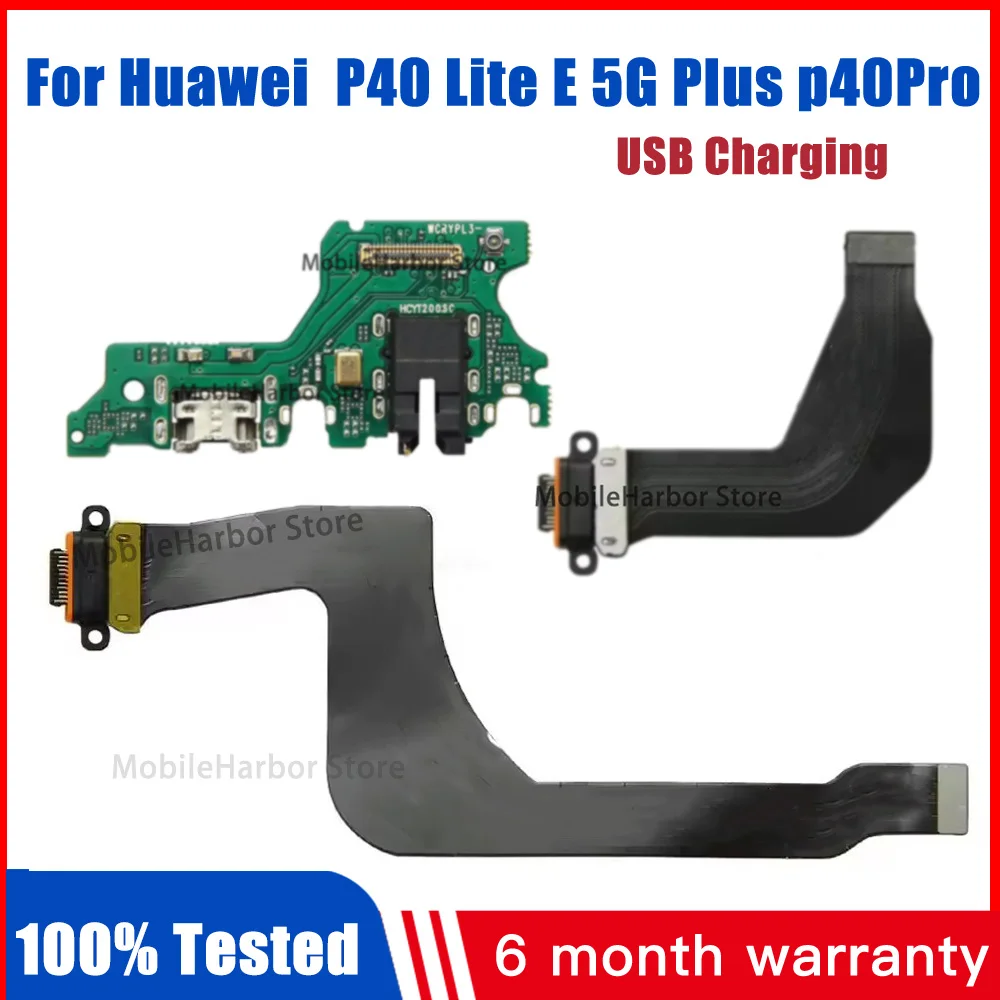 For HuaWei P40 Lite E 5G Plus P40Pro Charger Dock USB Charging Port Plug Board With Microphone Mic Flex Cable