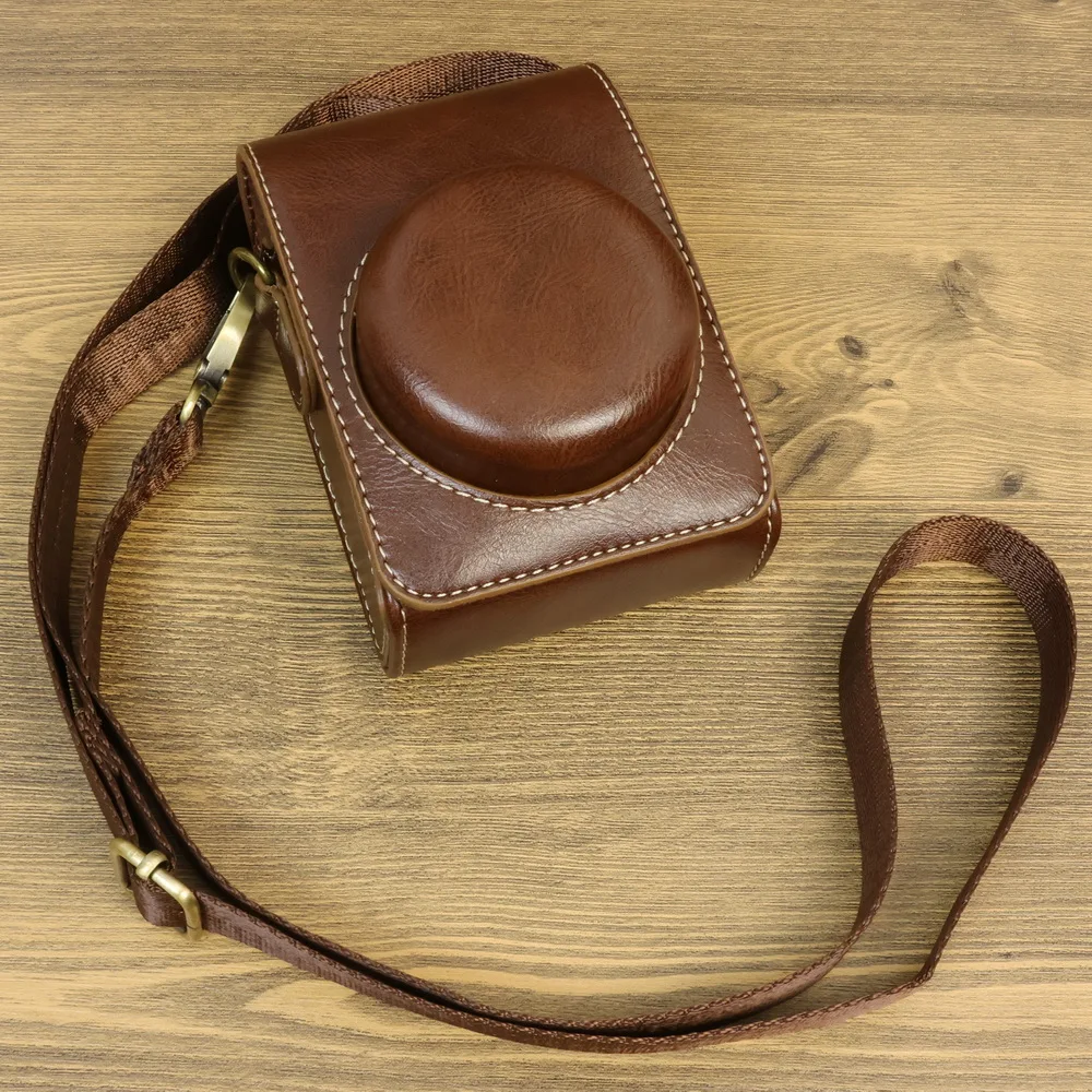 PU Leather Camera Case Bag For Sony ZV-1F ZV1 ZV1M2 ZV1II RX100 ZV1F Canon G7X2 G7X3  Retro Crossbody Bag Portable Cover