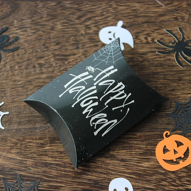 10 Stück Halloween-Kissenförmige Süßigkeitenbox Geschenkbox, Halloween-Kürbis-Geister-Hexen-Geschenkbox – Detail 6