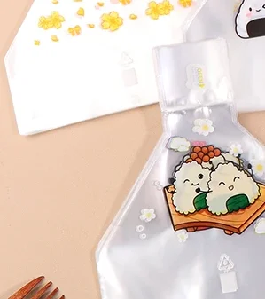 50 Uds. Bolsa de embalaje desechable con bola de arroz triangular japonesa de dibujos animados, envoltorios Nori Onigiri, bolsa para Sushi, accesorios Bento