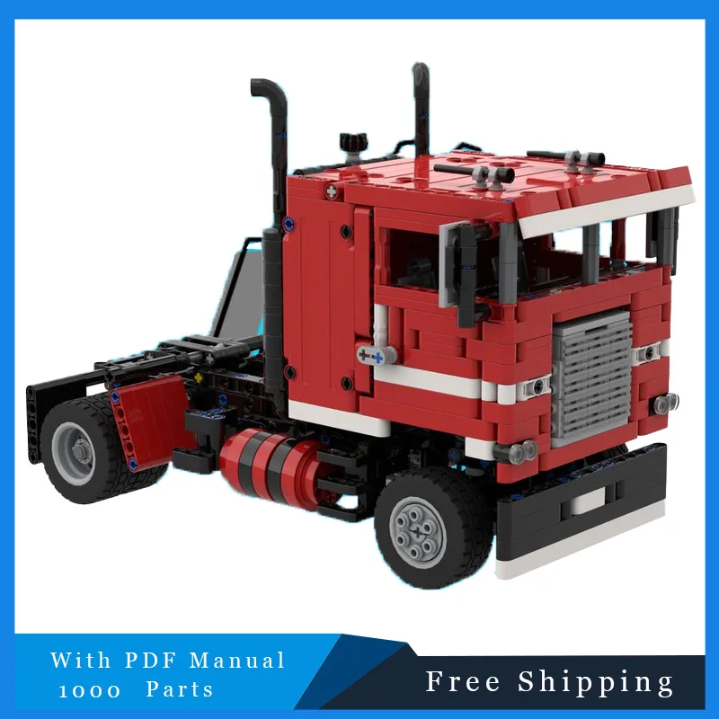 

1000 Parts MOC Freightliner FLB 4x2 Black - Realistic American Truck Model Educational Model Building Blocks Birthday Toys Gifts