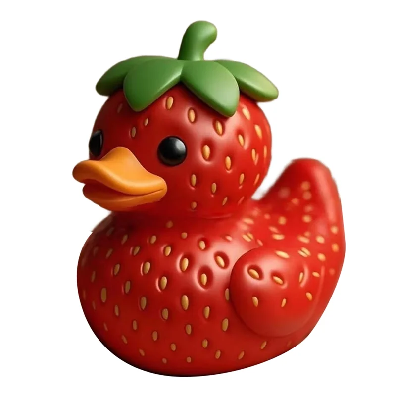 

YSUN-милая статуя фруктовой утки, модель, скульптура утки из смолы для приборной панели автомобиля, офисного стола, домашнего декора, подарки (клубничная утка)