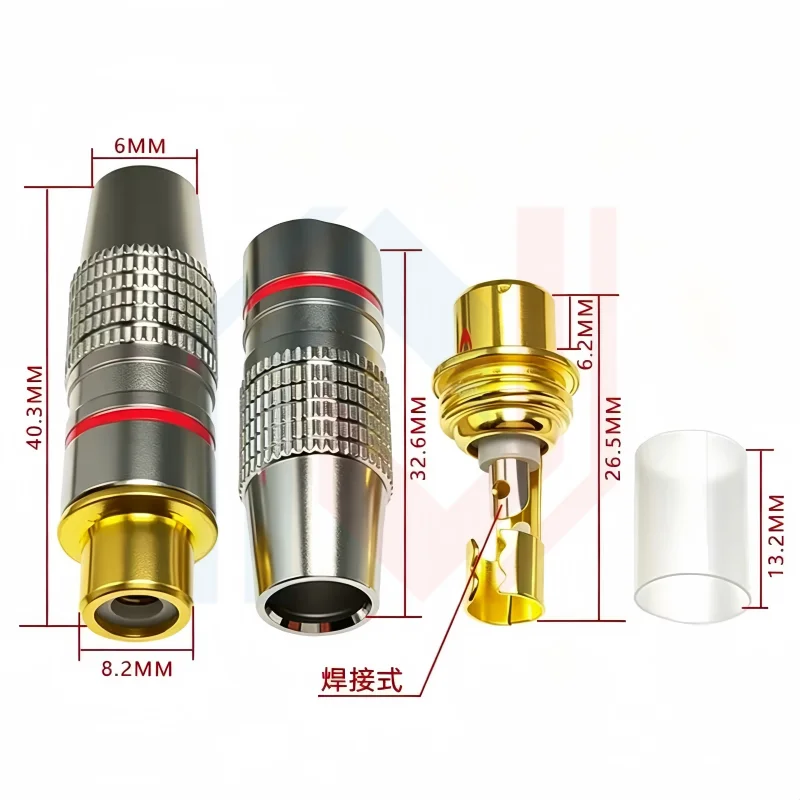 RCA Male/Female Connector Plug Adapter for Audio Cable Plug Video Solder-Free Adapter Cable Converter