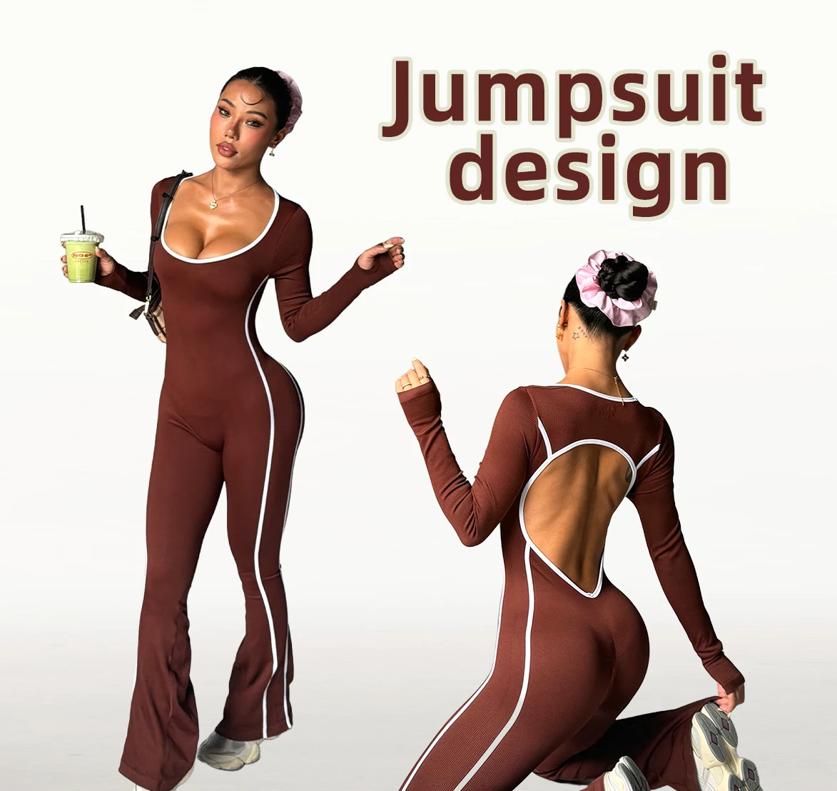 Seamless Sport Jumpsuits For Yoga Women's Fitness Open Beauty Back Hip-Lifting Running Gym Workout Bodysuits New 2026