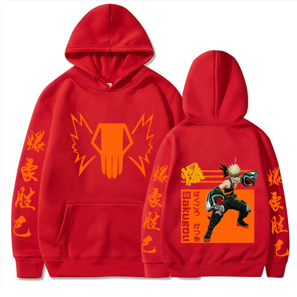 Japan Anime My Hero Academia Bakugou Katsuki Hoodies For Men Women Loog Sleeve Manga Sweatshirts Casual Streetwear Clothes