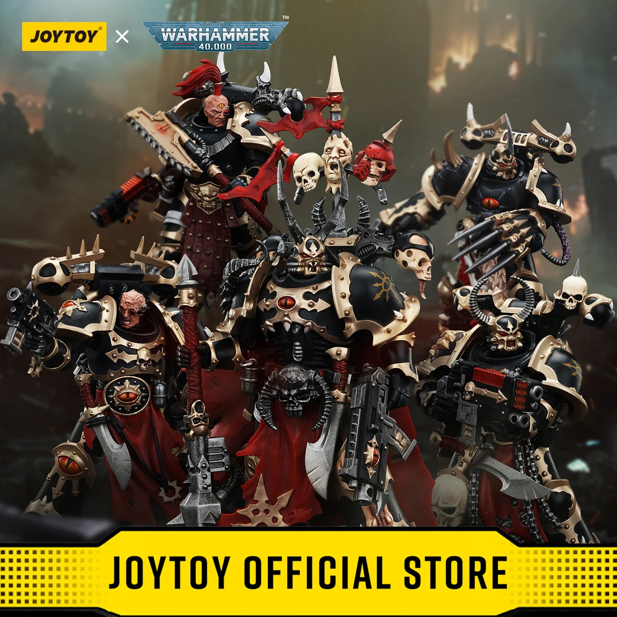 JOYTOY Warhammer 40k 1/18 Action Figures 12.6cm Chaos Space Marines Black Legion Chosen