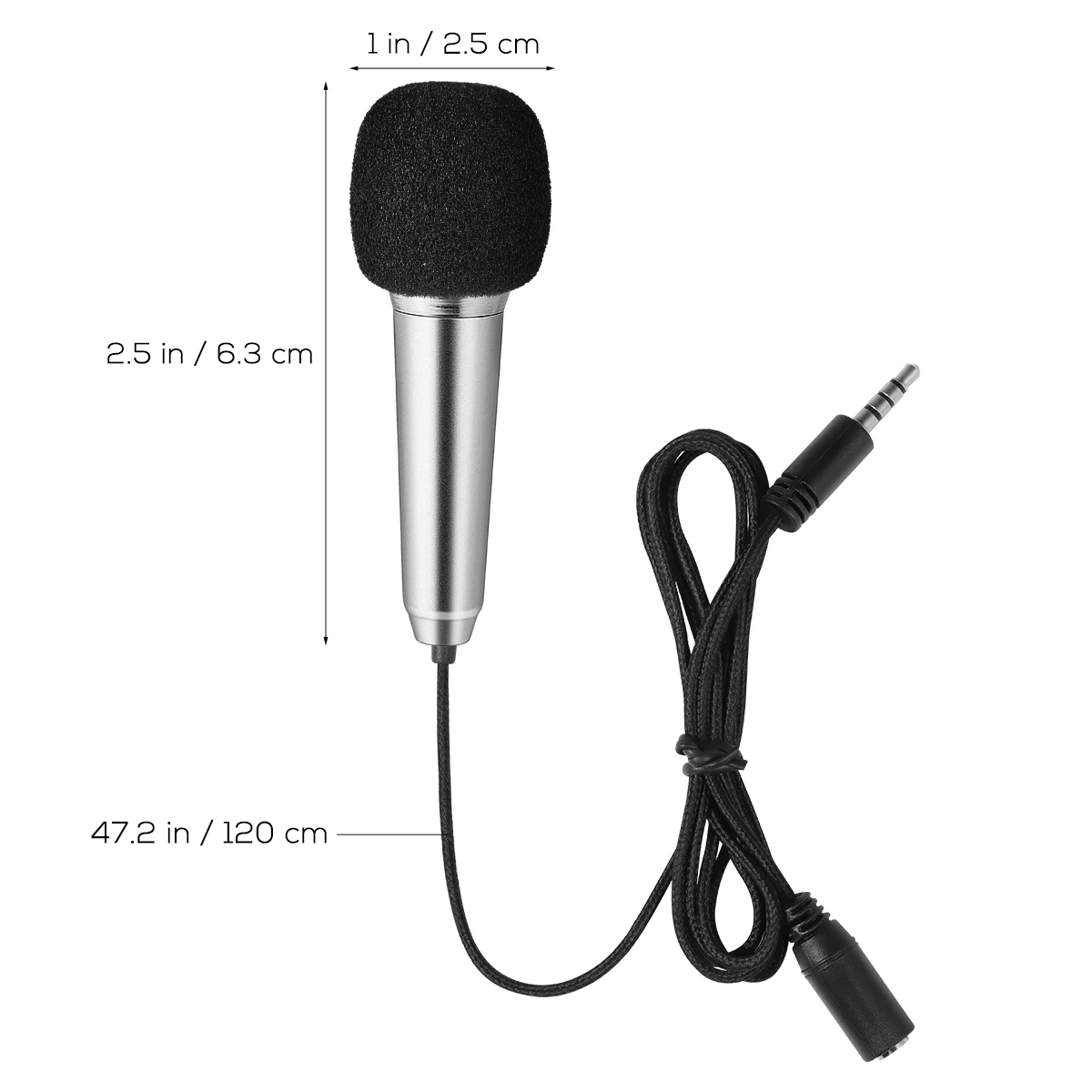 Healifty Mini Portable Vocal/Instrument Microphone for Voice Recording Chatting and Singing (Silver)