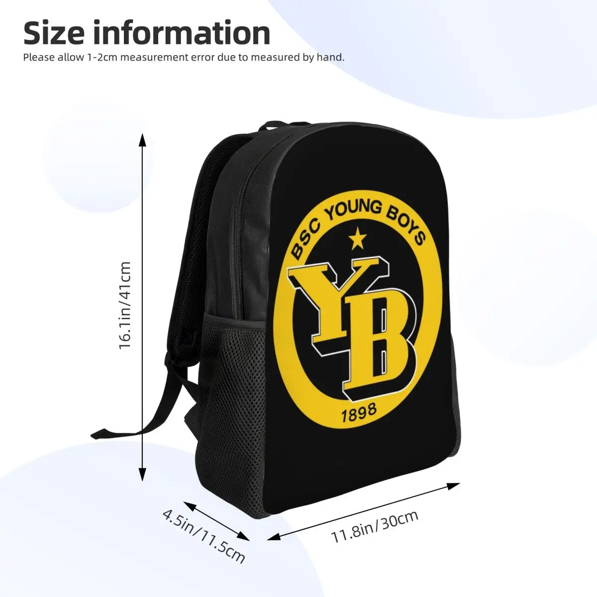 BSC Young Boys Swiss Football Sports Fans Bern Swiss Backpack Daypack BookBag Tas Sekolah Tas Bahu untuk Pria Wanita