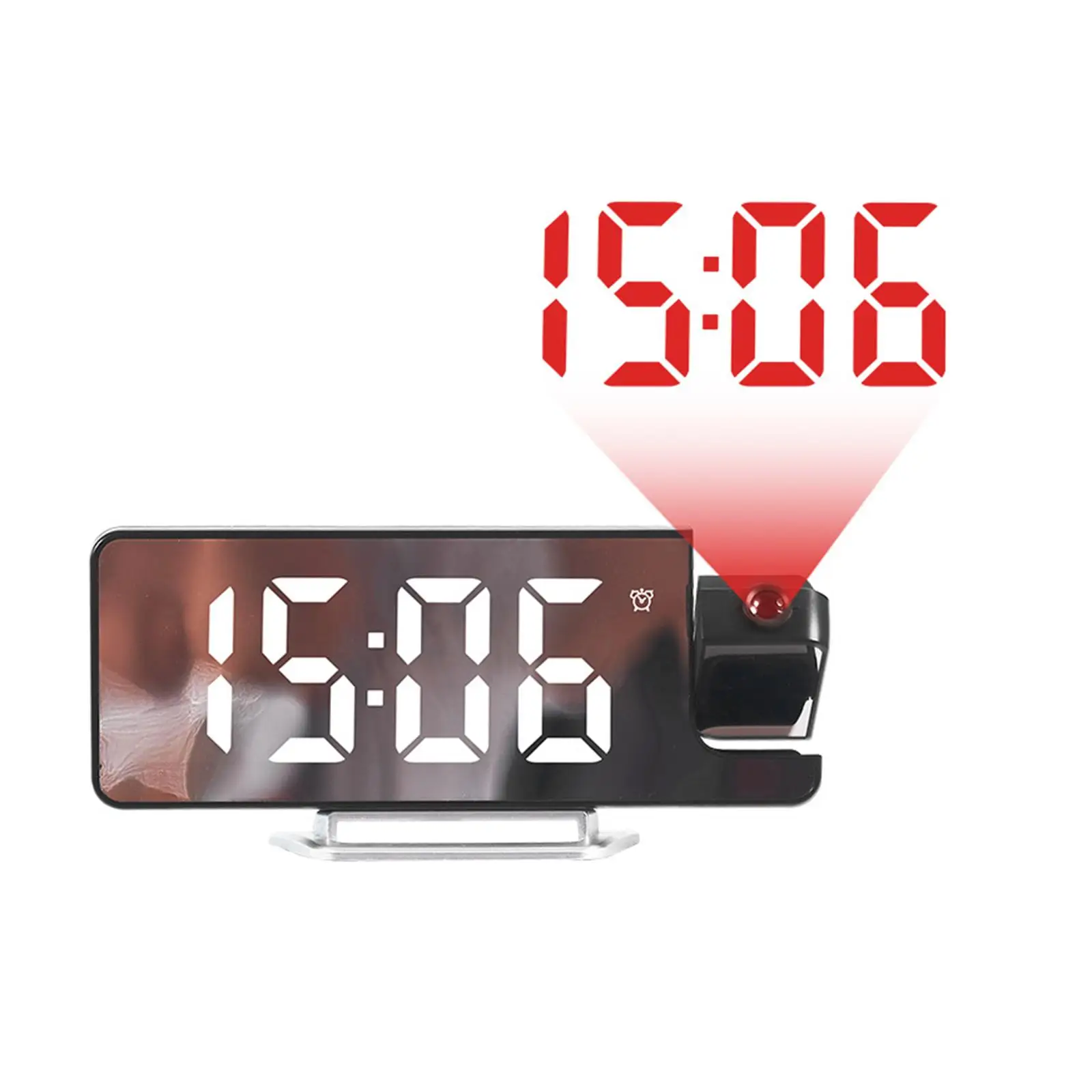 Projection Alarm Clock with Rotatable Projector Day NightStand Digital Clock Large Display for Bedroom Home Desktop Bedside Kids
