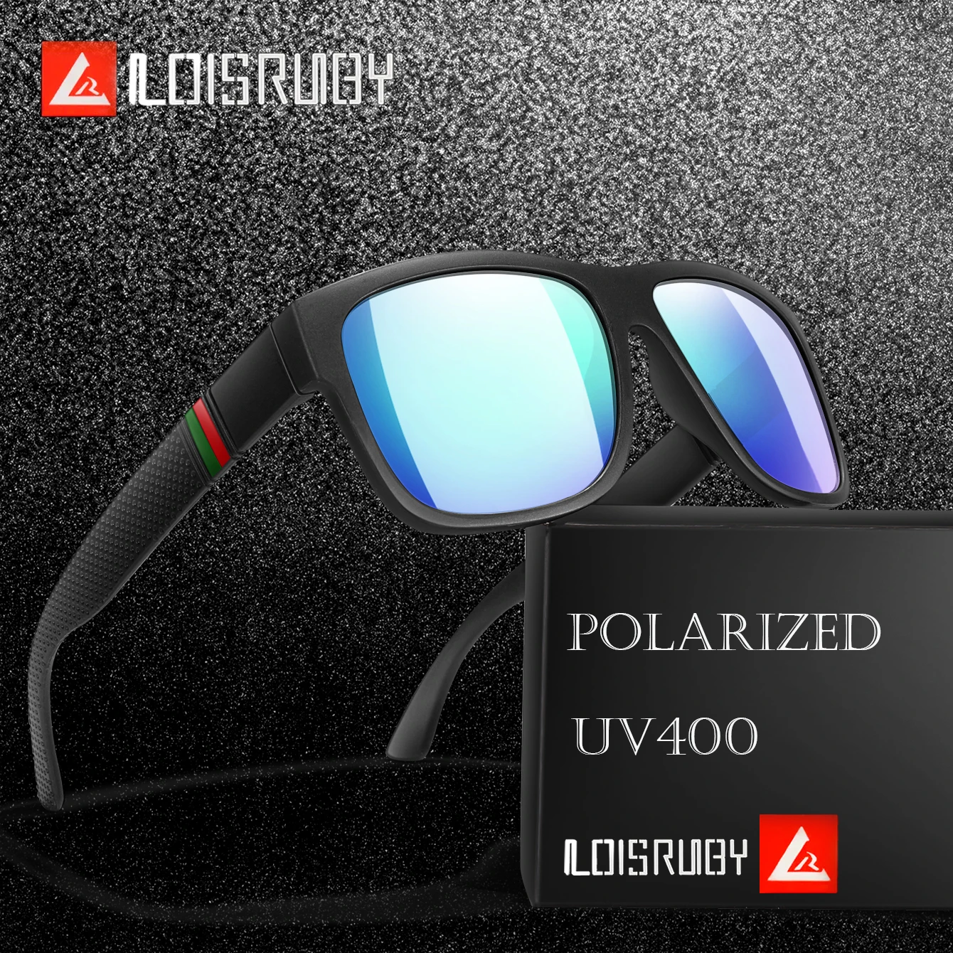 Polarized Men Square Driving Motorcycle Sunglasses with UV Protection Outdoor Cycling Running Fishing Vintage Large Frame