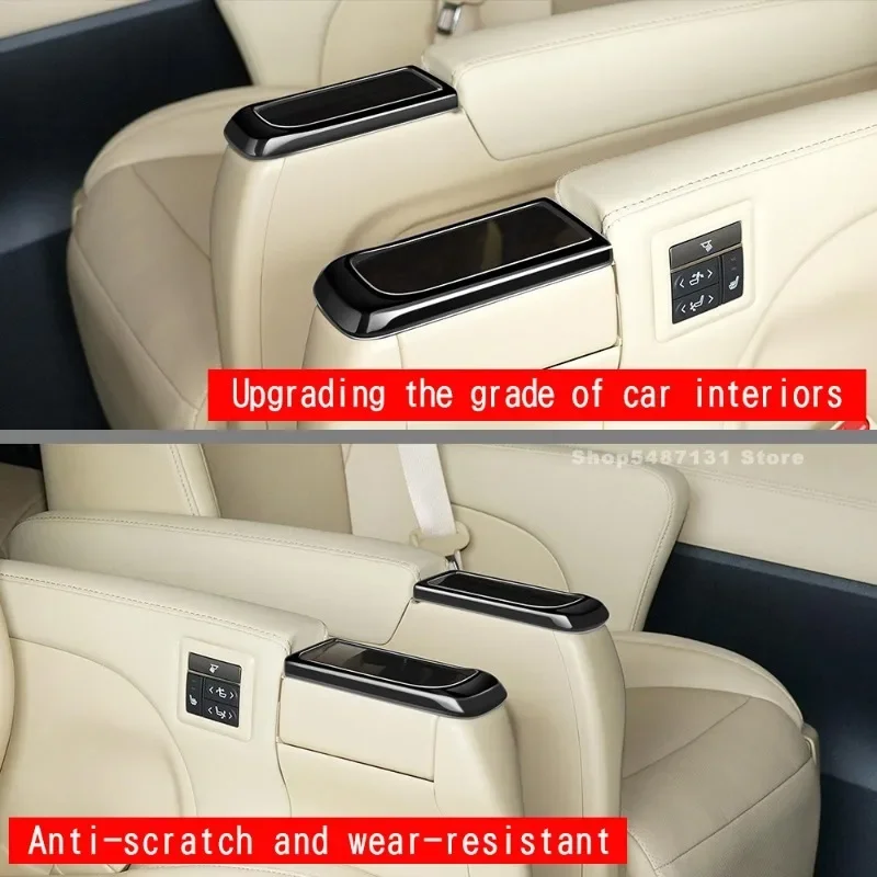 Car Rear Armrest Box Behind Water Cup Holder Frame Cover Trim for Toyota Alphard Vellfire 30 Interior Accessories
