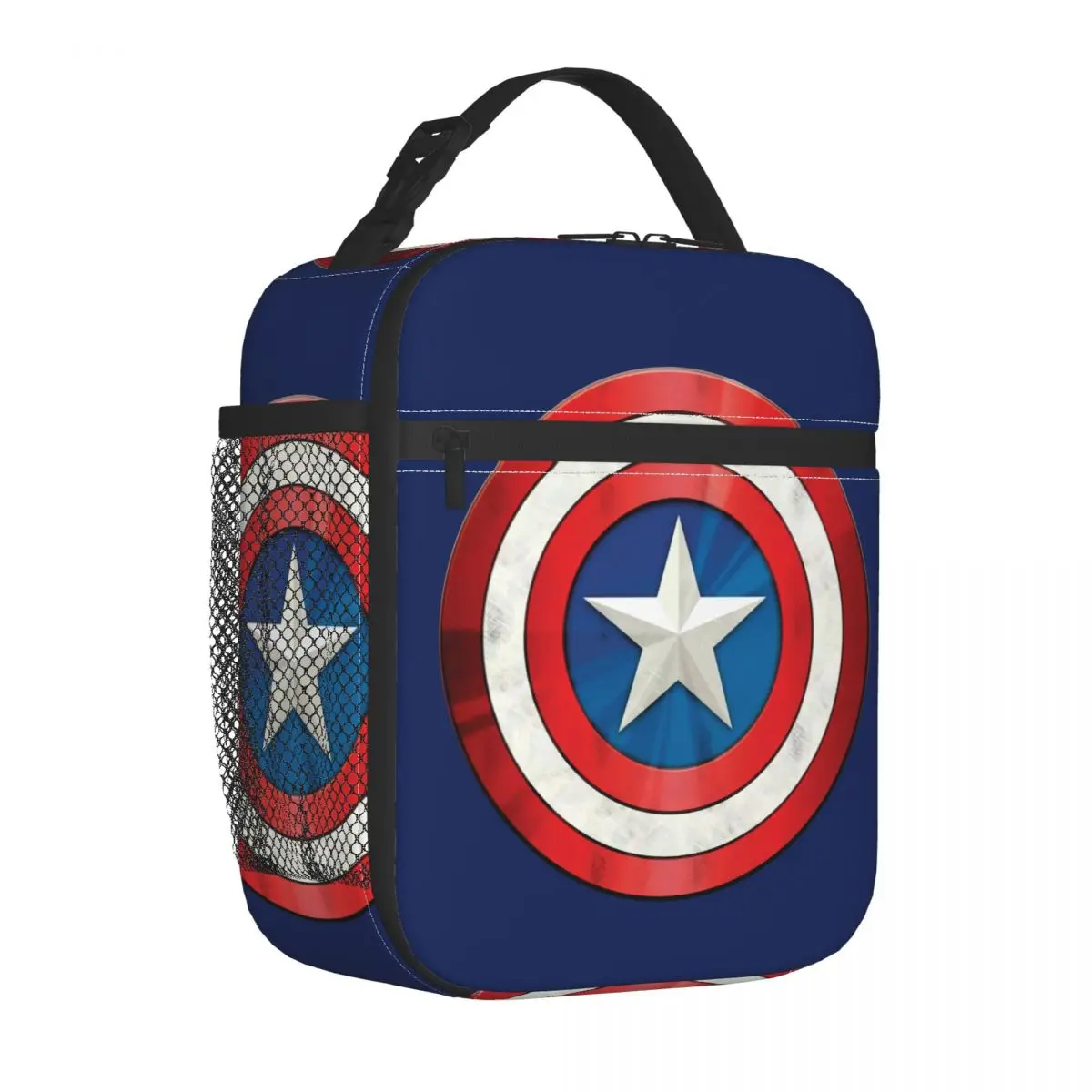 Captain America Brushed Shield Insulated Lunch Bags Leakproof Lunch Container Cooler Bag Tote Lunch Box School Travel Girl Boy