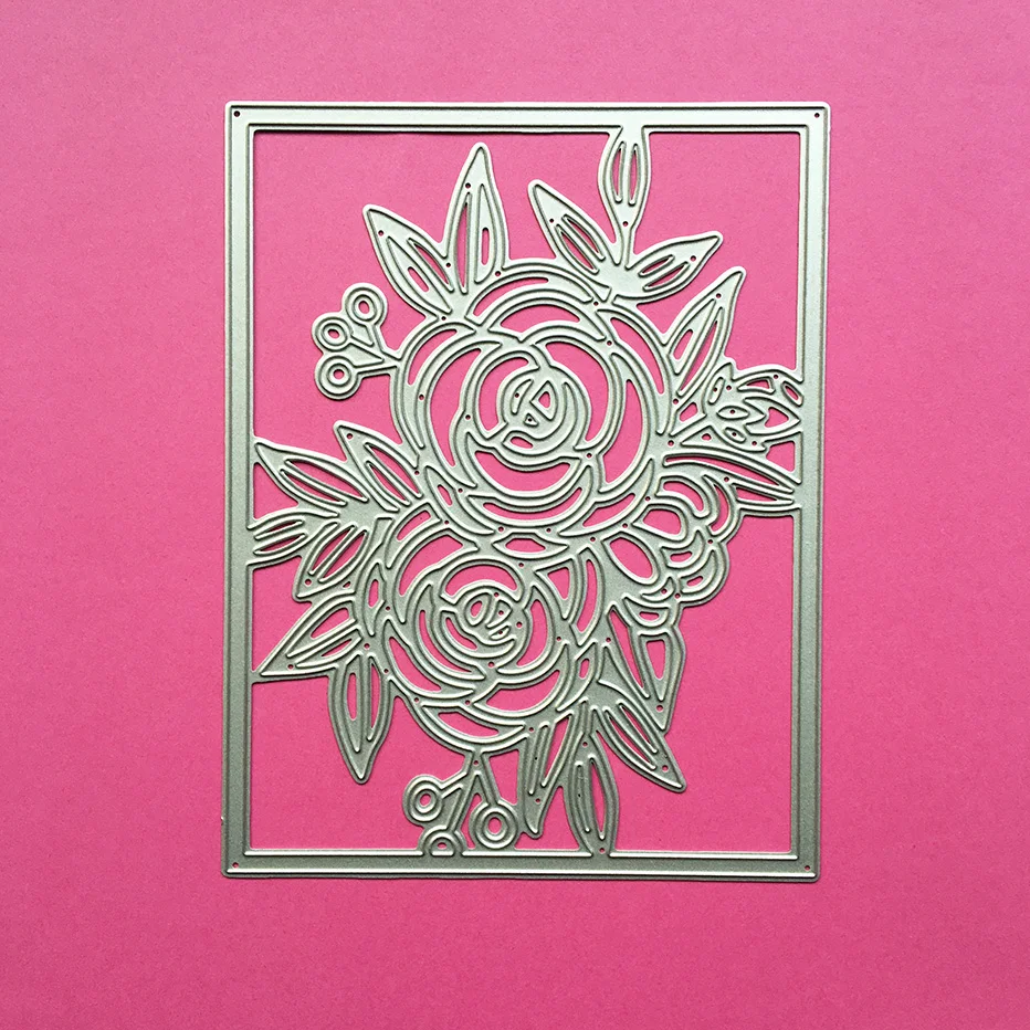 

Rectangle flower frames Album Scrapbooking Cutting Dies Yiwu stock clearance DIY Paper gift Card Making metal craft