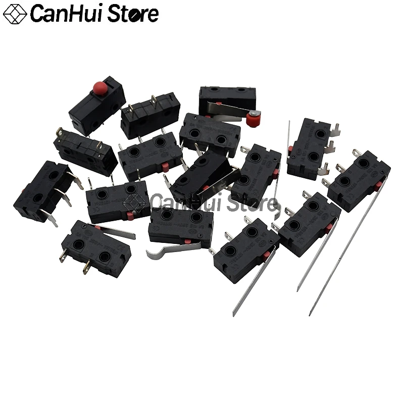 10szt 5A 125V250V KW12 Wyłącznik krańcowy podróży KW11-3Z-2 Z uchwytem 16mm Przycisk kontaktowy Mikroprzełącznik KW12-N 2Pin/3Pin KW12-A NO/NC