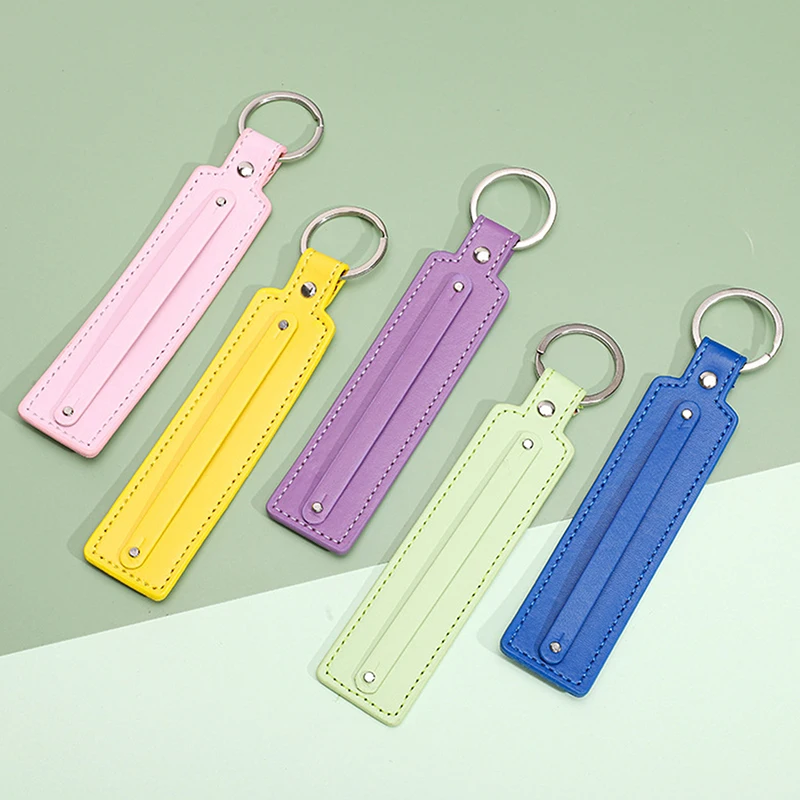 

Key Chain Keychains Slide Charms Letter Can Through Fashion Metal Automobile Door Pu Leather Keyring Leather Logo Soft Rubber