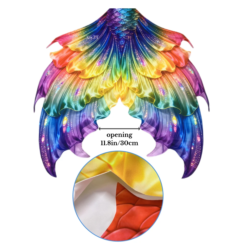 Mermaid tail rainbow-colored large female tail swimsuit for diving aquarium swimming and seaside photography HD New view 5