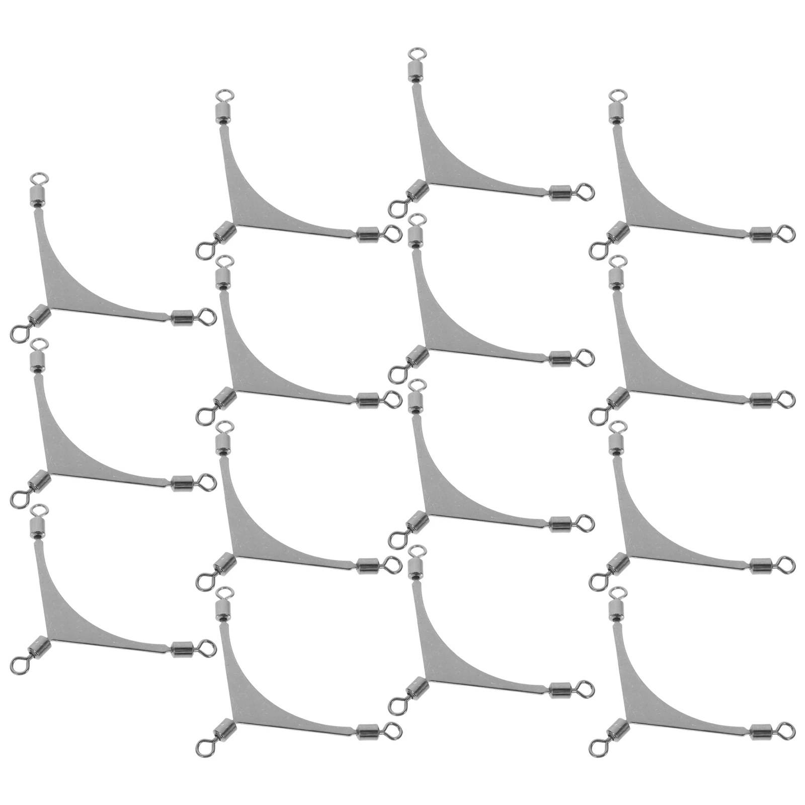 

15 Pcs Rolling and Rotating Fishing Gear Swivels Connector for Accessories Hooks Three Way Stainless Steel