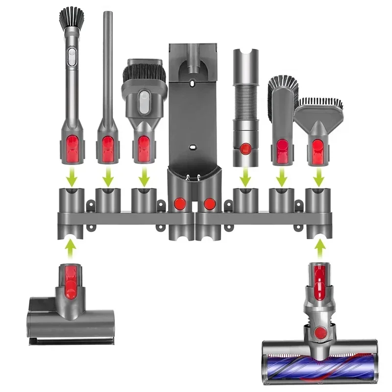 Estante de almacenamiento de montaje en pared para Dyson V7, V8, V10, V11, V12, V15, piezas de repuesto de soporte de boquilla de suspensión de cepillos de aspiradora