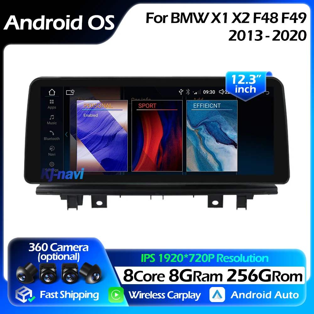 

12,3 дюймовый беспроводной Carplay Авто Android 14 для BMW X1 X2 F48 F49 2013 - 2020 NBT EVO система GPS навигация 4G радио плеер BT