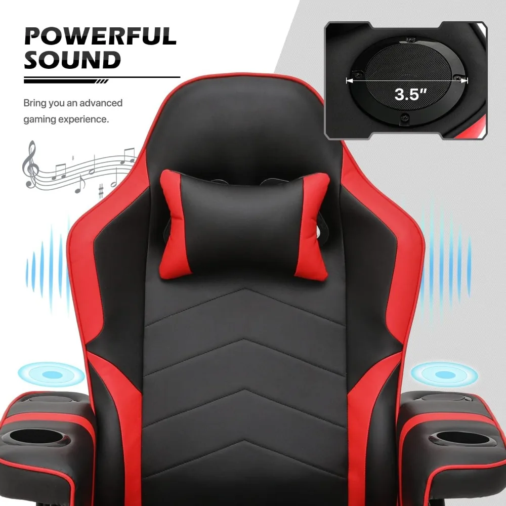 Massage Gaming Liegestuhl PU Leder Faulenzen Video Gaming Couch Verstellbare Rückenlehne Wohnzimmer, Gaming Liegestühle