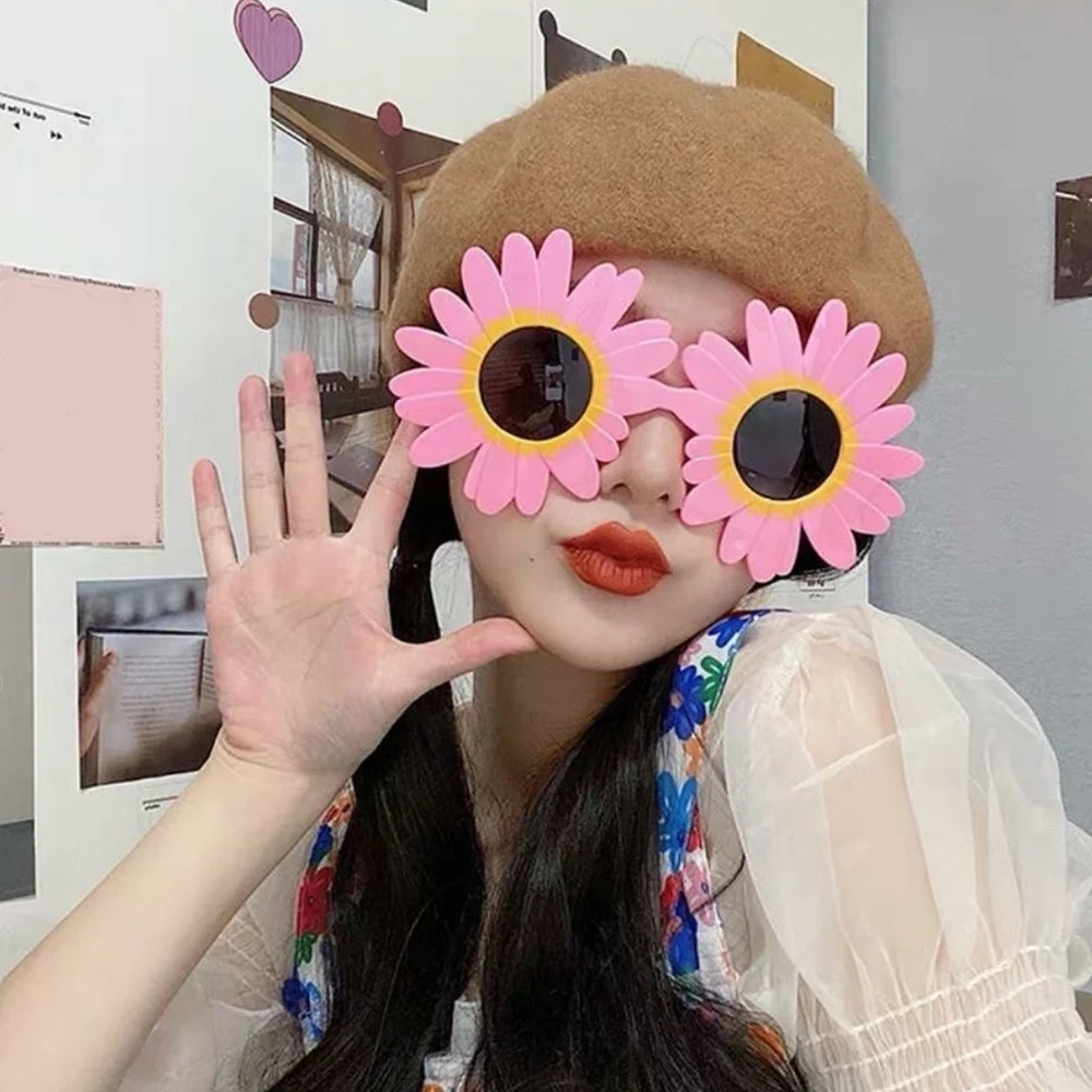 Sunflower Sunglasses Little Daisy Shape Sun Glasses Funny Party Decorative Eyeglasses Plastic Gathering Picnic Photography Props