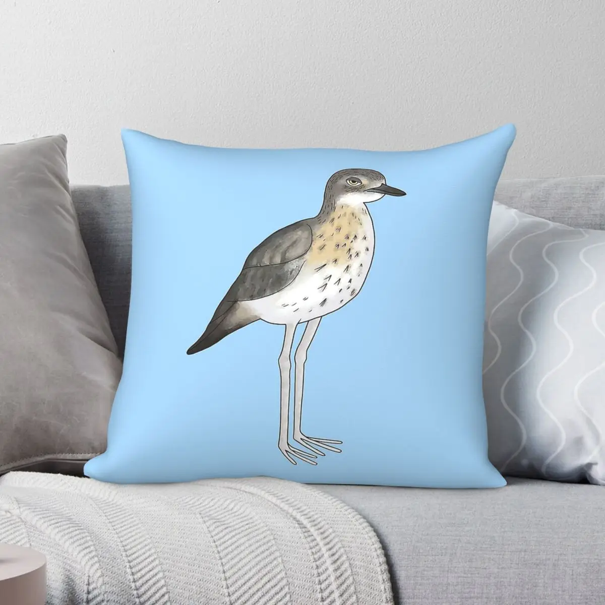 Annoyed Bush Stone Curlew Pillowcase Polyester Linen Velvet Printed Zip Decorative Home Cushion Cover