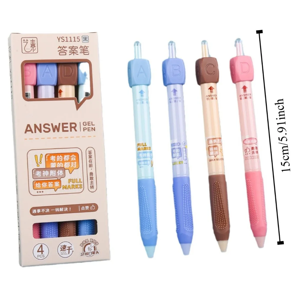 4PCS Press Rotating Answer Pen Capybara ST Head Rotating Choose Pen Writing 0.5mm Ballpoint Gel Pen School Office Supply