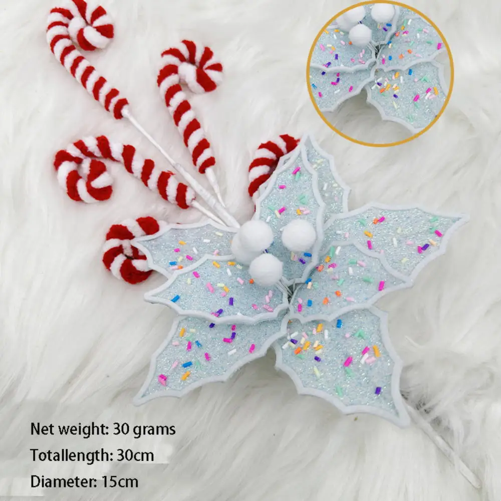 

High-end Velvet Christmas Simulation Flower With Twisted Stick New Product Christmas Decoration