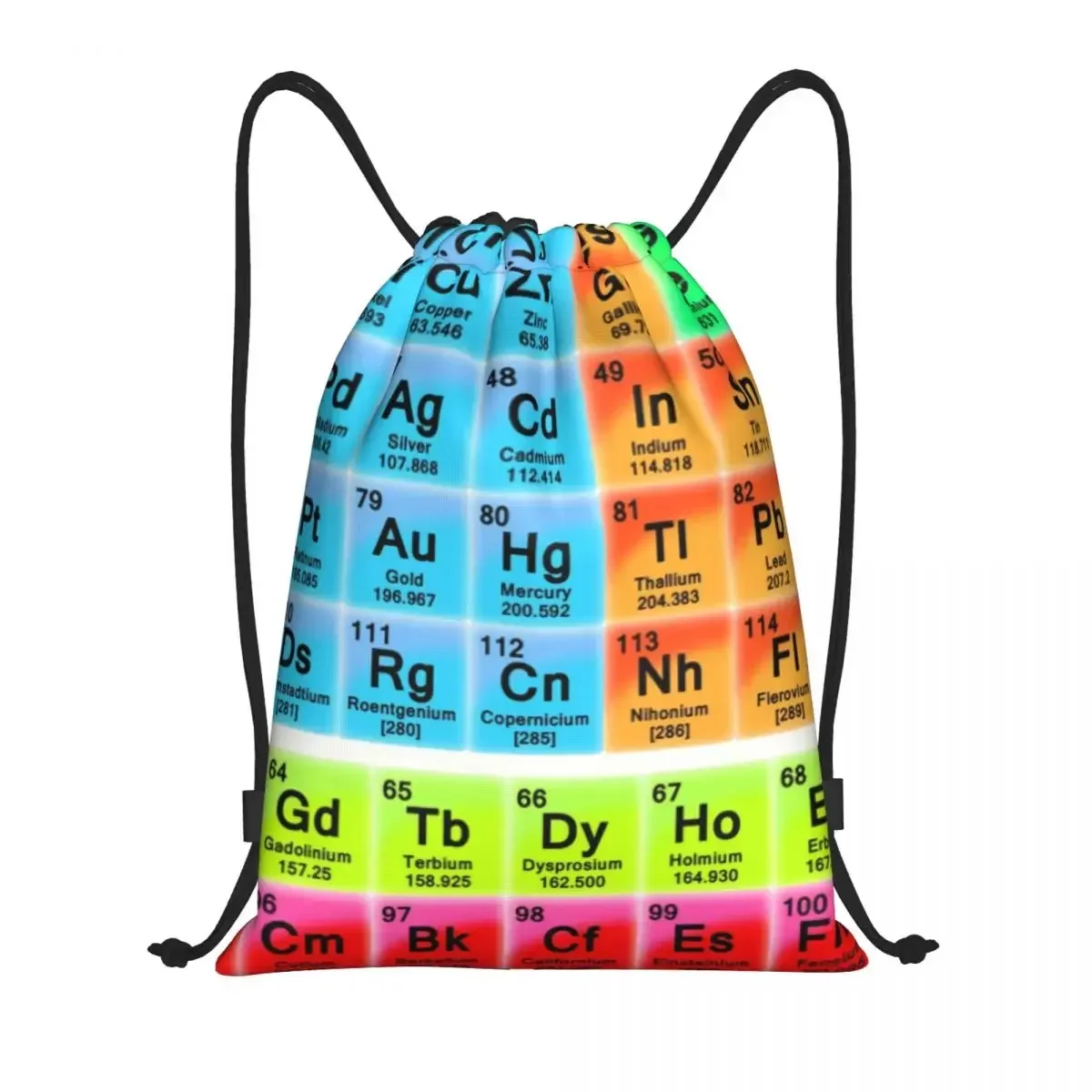 Elements Periodic Table Drawstring Backpack Women Men Gym Sport Sackpack Foldable Science Chemistry Chemical Training Bag Sack