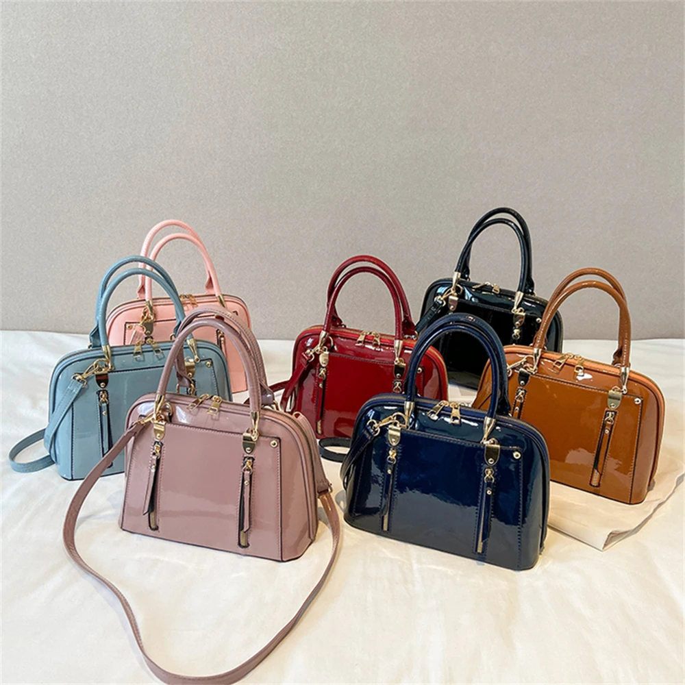 High-quality Bright Leather Ladies Handbag Multifunctional High-quality Leather Ladies Shoulder Bag Luxury Women Crossbody Bags