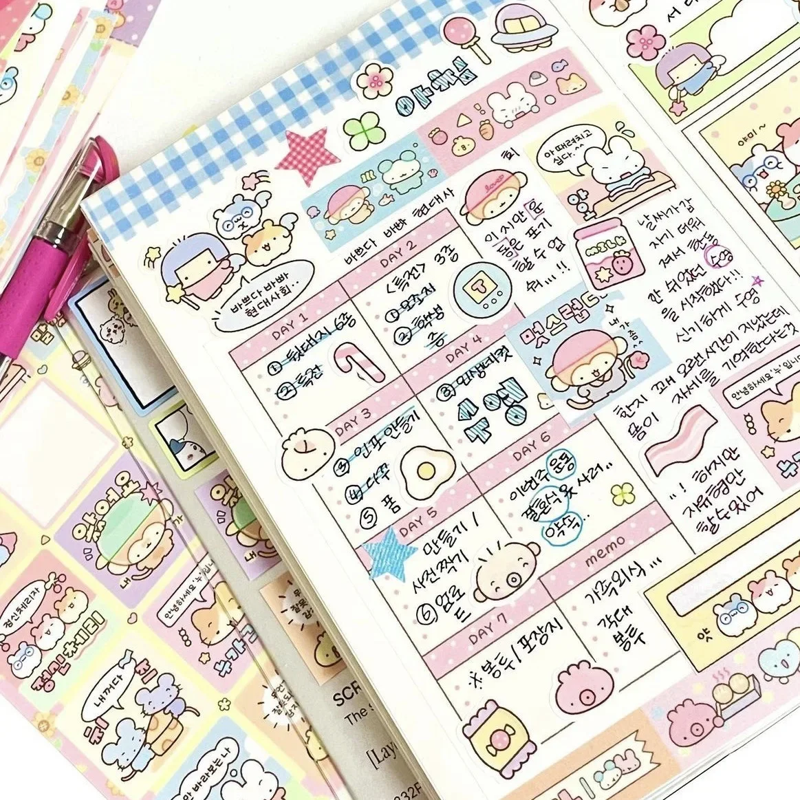 Cute Spring Outing Series Cartoon Animal Diary Stickers