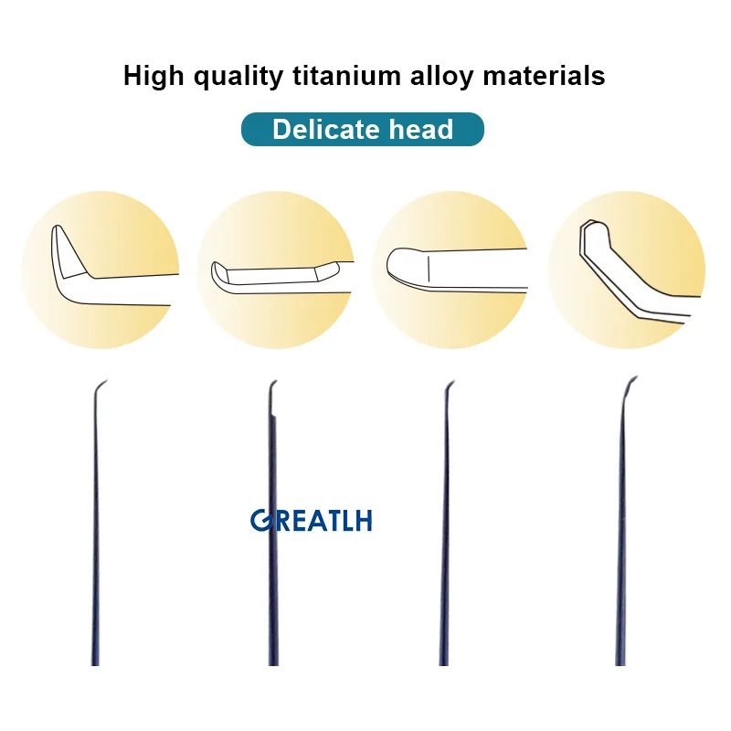 Autoclavable Retinale Haak Ronde Hoek Hoofd Haak Ooglid Tool Oftalmisch Micro-Instrument