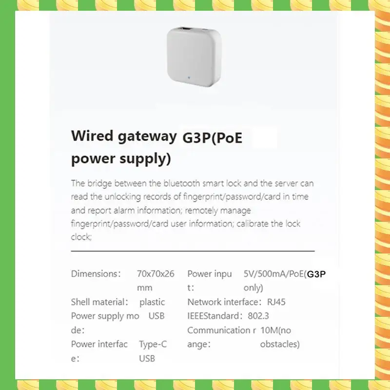 AB53 3X G3POE Lock Smart Gateway Password Lock Man APP Good House Manager Gateway Bluetooth Lock WIFI
