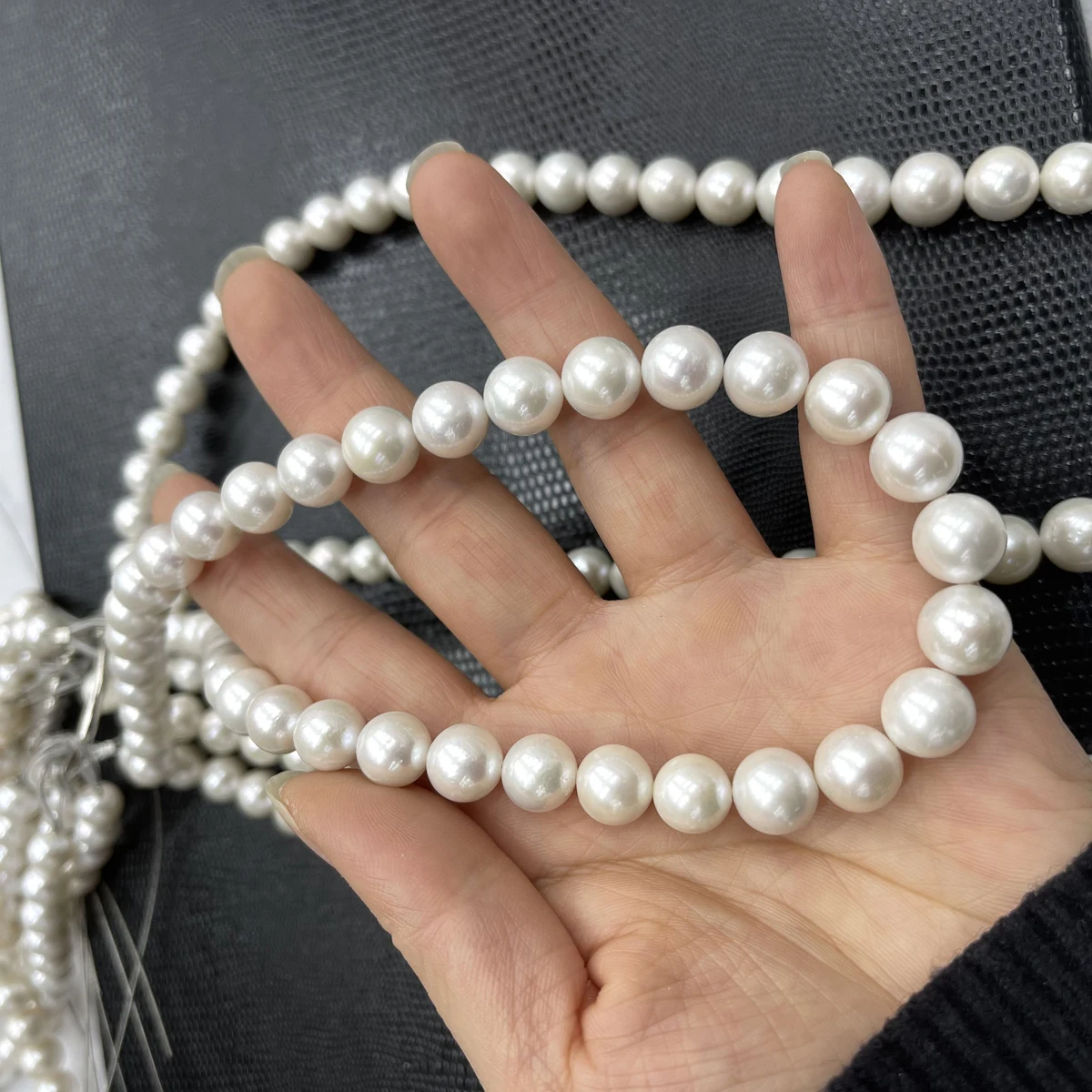 9-11mm 5A Natural Freshwater Round Edison  Near Round Pearl Spacer Bead Jewelry Make DIY Necklace Bracelet Women Premium Wedding