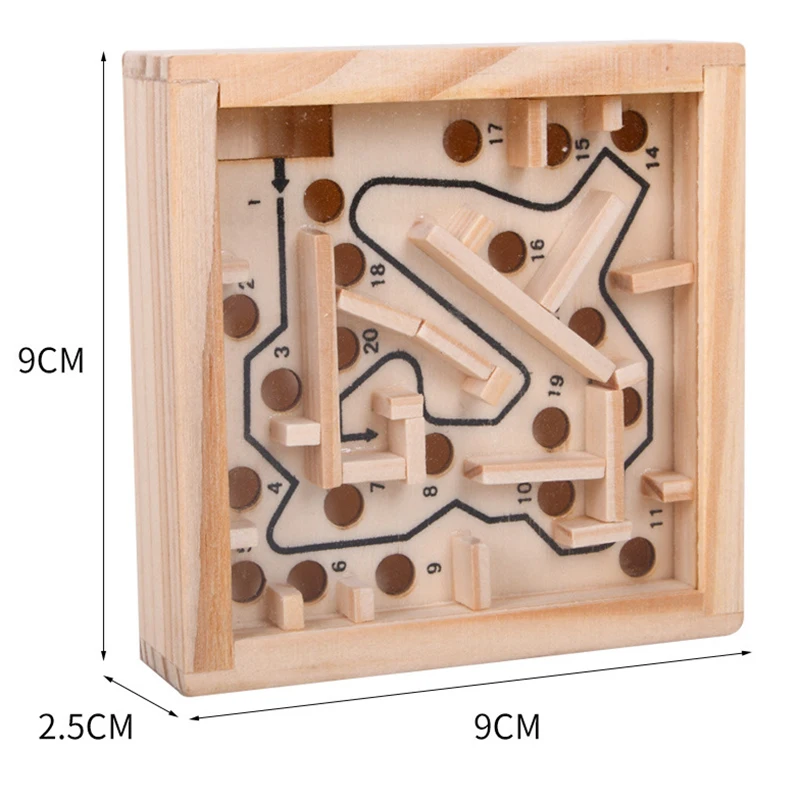 Wooden Labyrinth Rolling Ball Maze Board Game Balance Toys 3D IQ Puzzle Educational for Adult Children Stress Reliever Toys Gift